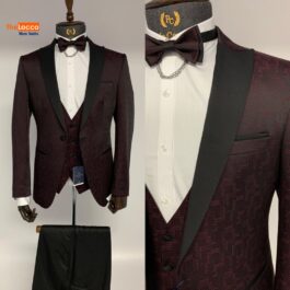 Maroon Tuxedo Suit